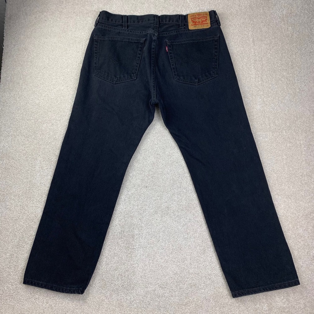 Levi's 505 Regular Fit Jeans Mens 36x28 Black Straight Leg Denim